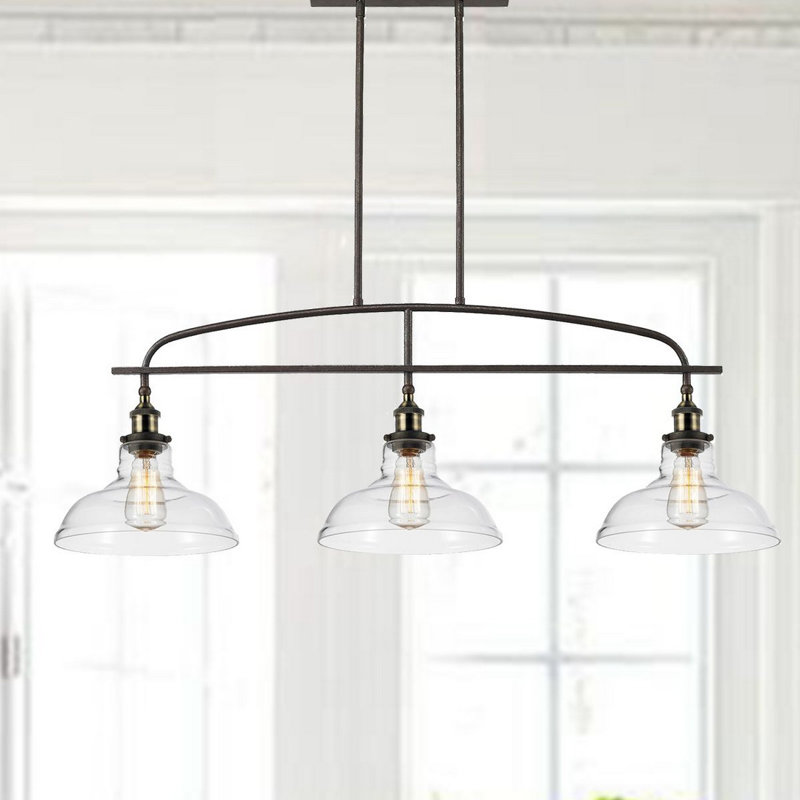 17 Stories Madisen 3Light Kitchen Island Dome Pendant Wayfair